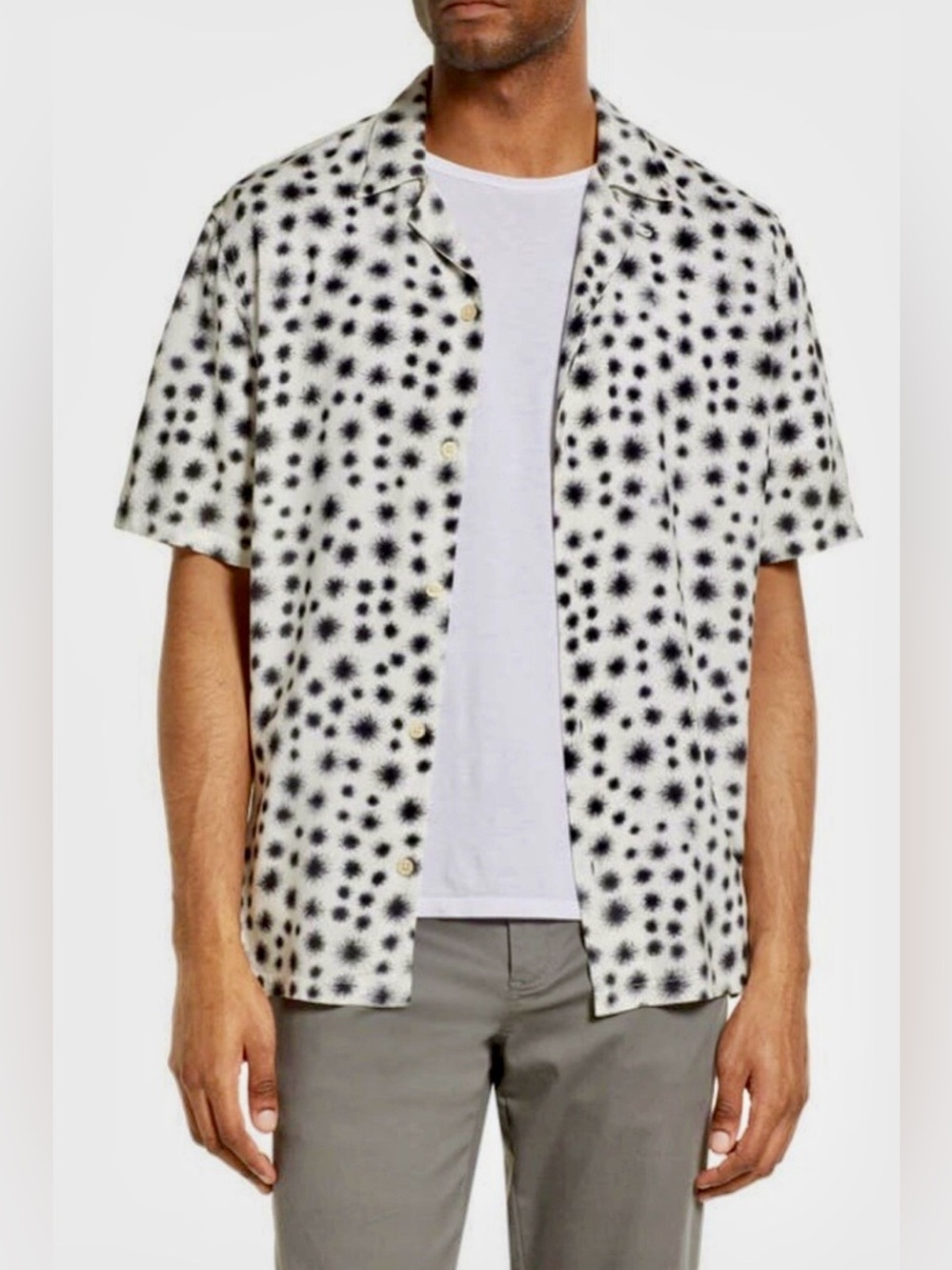 All Saints Novar Short-sleeve Camp Relaxed Shirt Men’s Size M